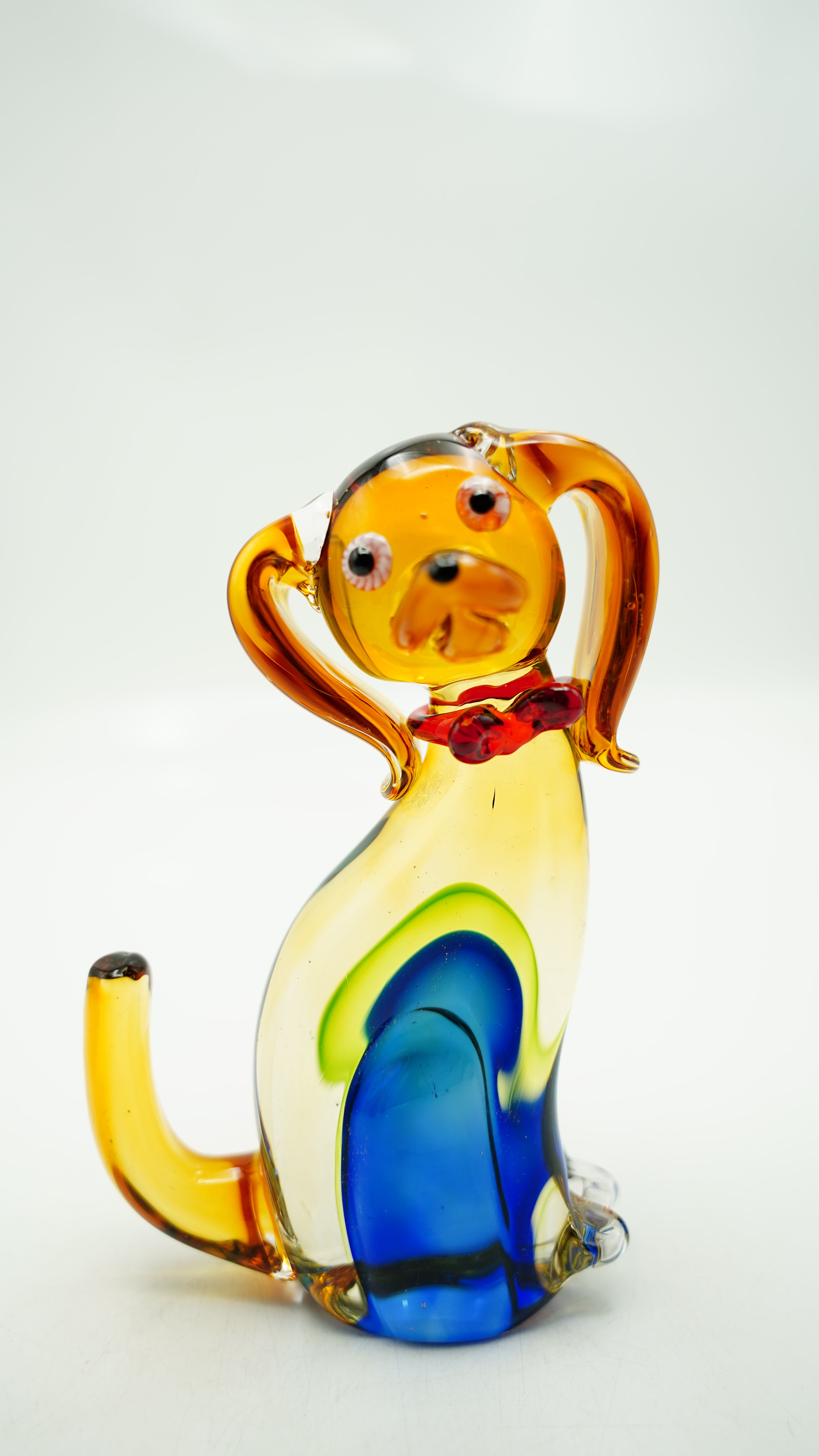 Glasfigur Hund Höhe ca. 20,5cm/ Länge ca. 12,5cm Handarbeit