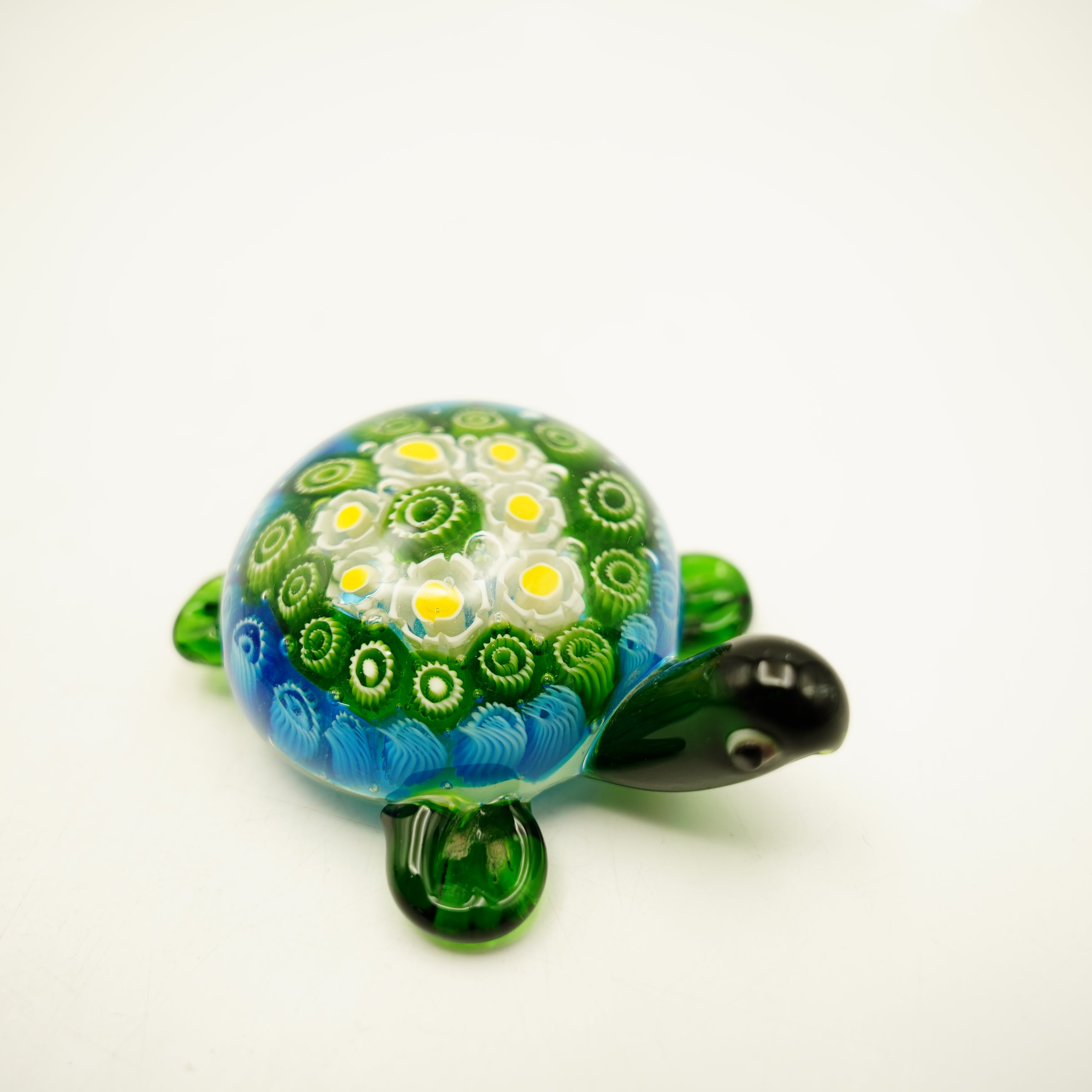 Glasfigur Schildkröte Höhe ca. 5,5cm/ Länge ca. 11cm Bunt Handarbeit