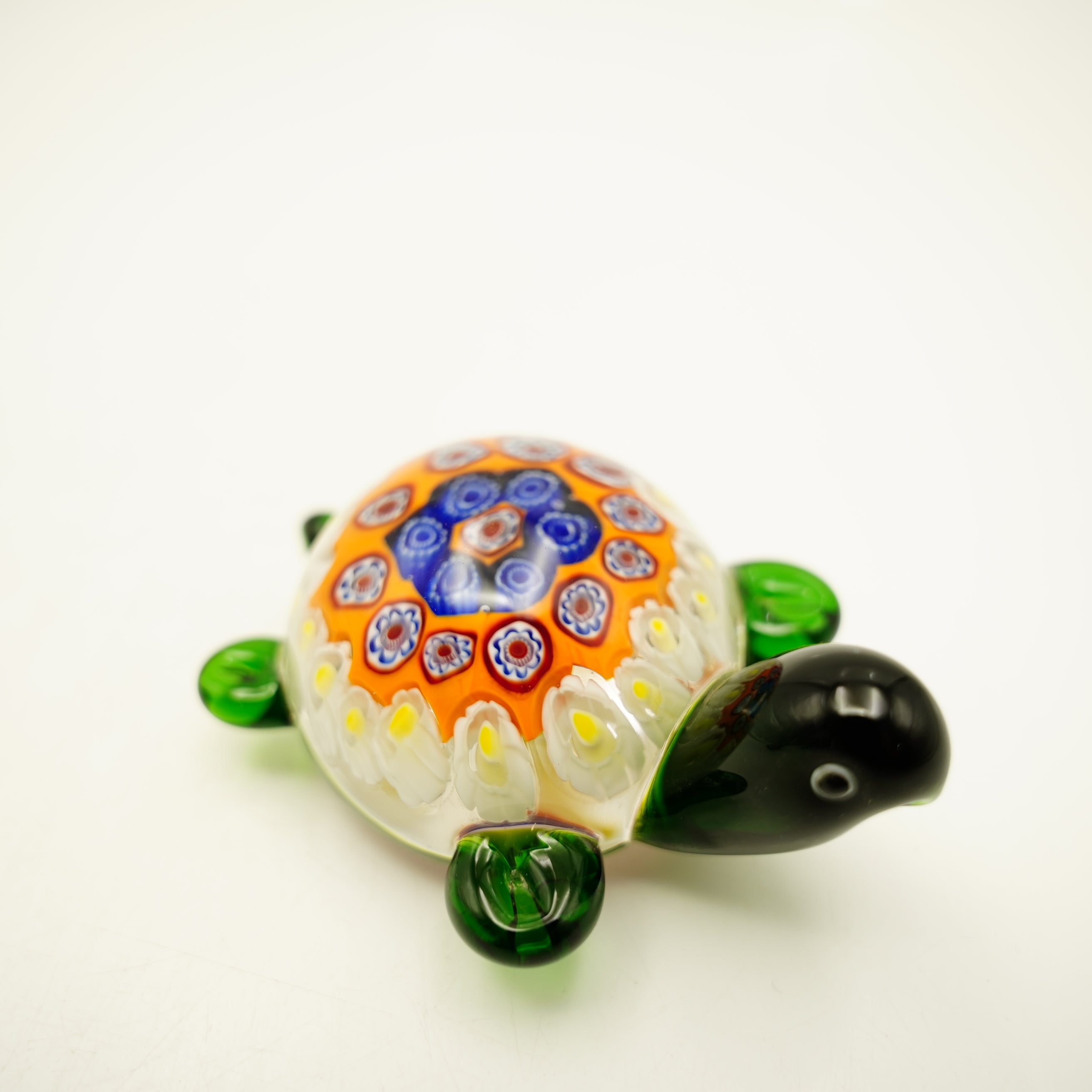 Glasfigur Schildkröte Höhe ca. 5,5cm/ Länge ca. 11cm Bunt Handarbeit