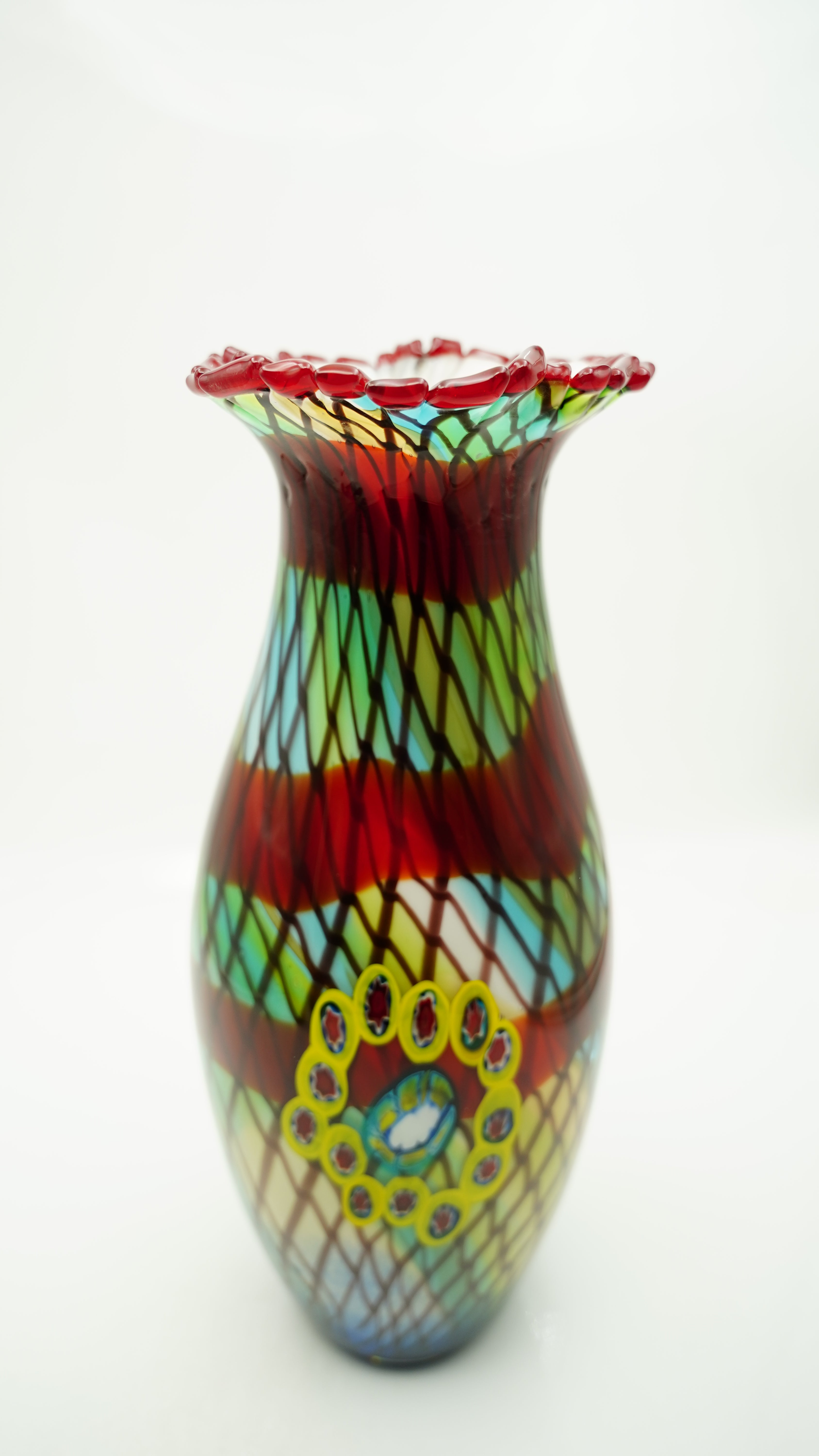 Vase Murano-Stil Tina Höhe ca. 48cm Bunt Handarbeit