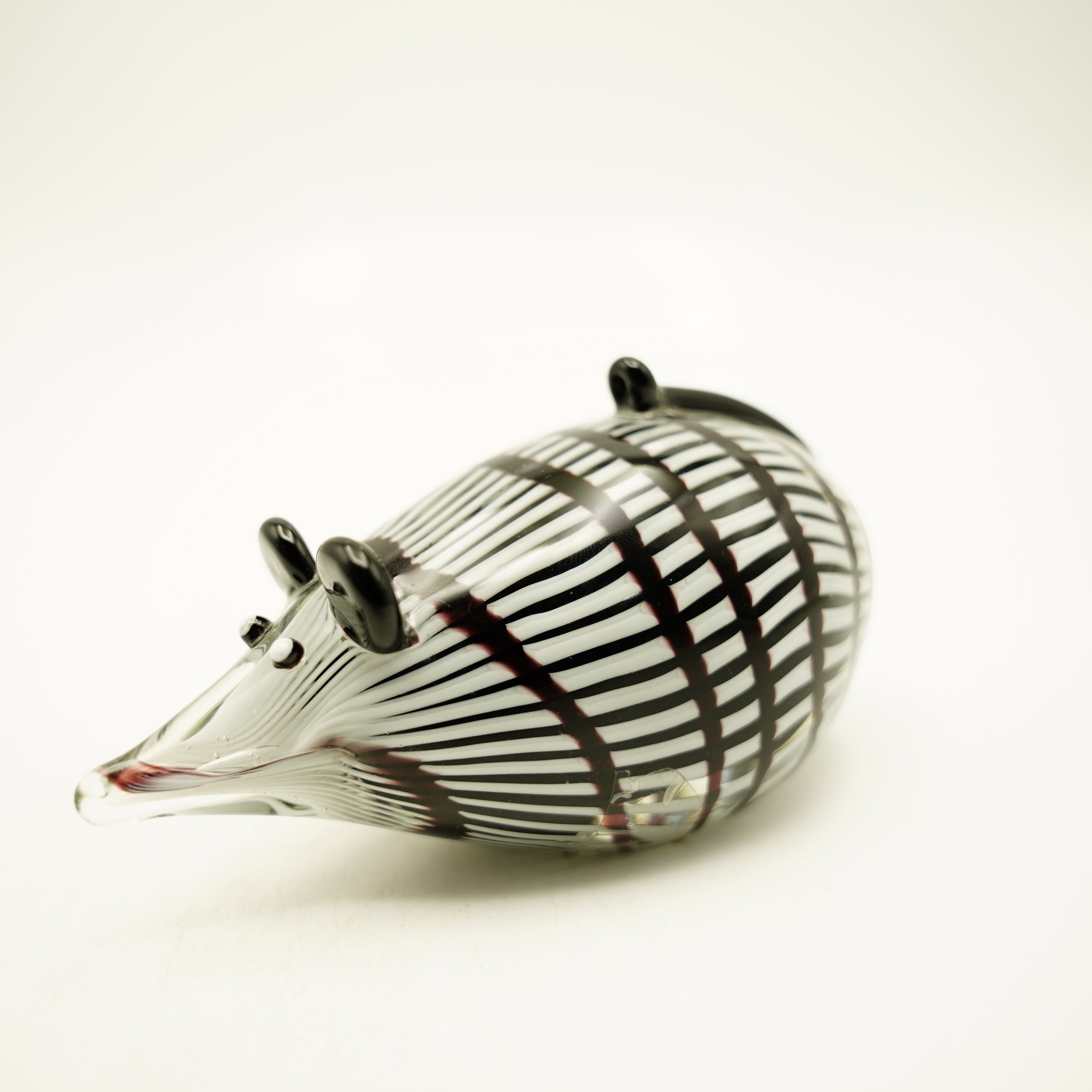 Glasfigur Maus Höhe ca. 7,5cm/ Länge ca. 14,5cm Schwarz/Grau/Weiß Handarbeit