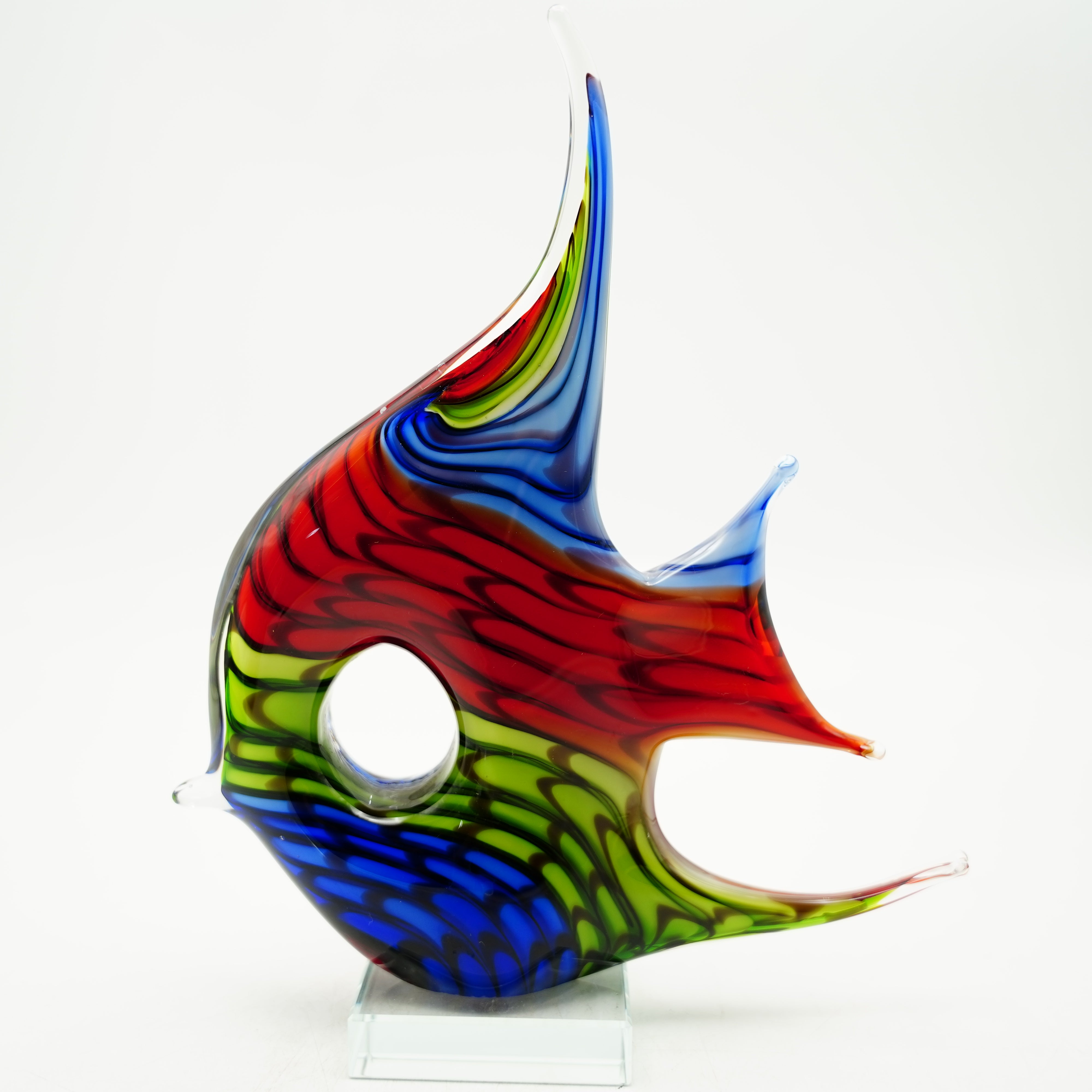 Glasfigur Fisch Murano-Stil Höhe ca. 29,5cm Bunt Handarbeit