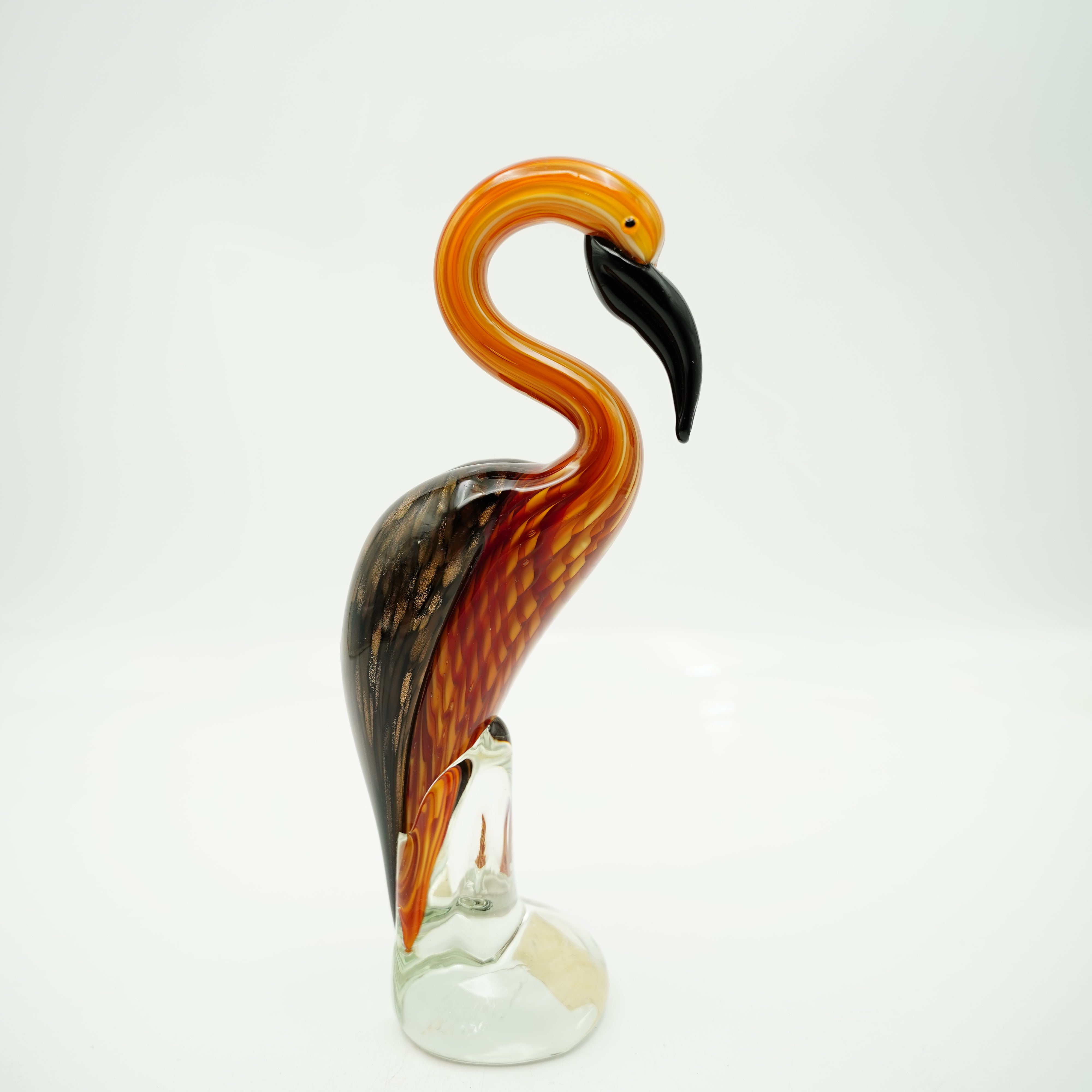 Glasfigur Storch Höhe ca. 30cm Bunt Handarbeit