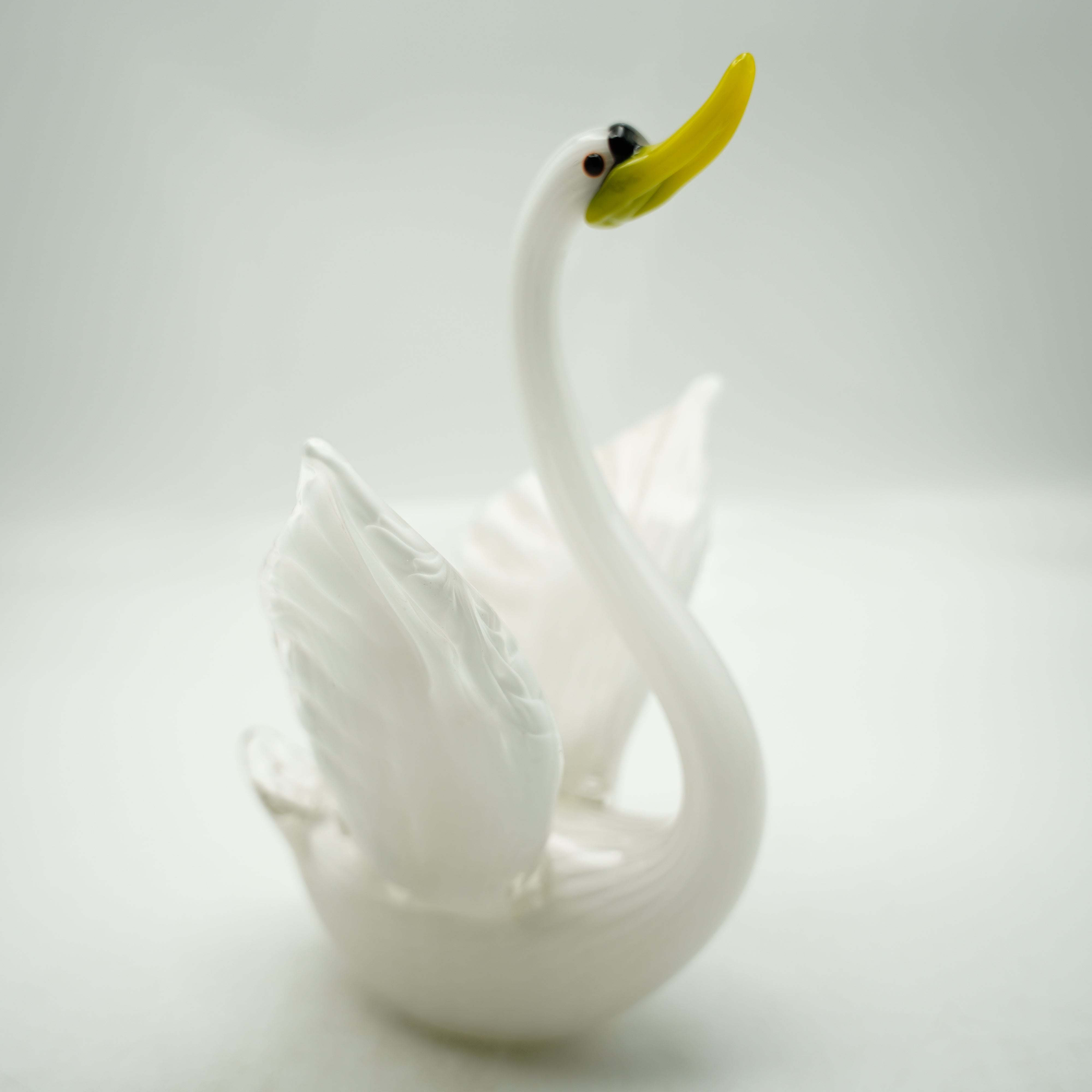 Glasfigur Schwan Höhe ca. 29cm Weiß Handarbeit