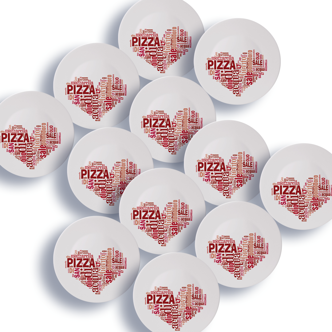 Pizzateller 33cm Rot 12er Set