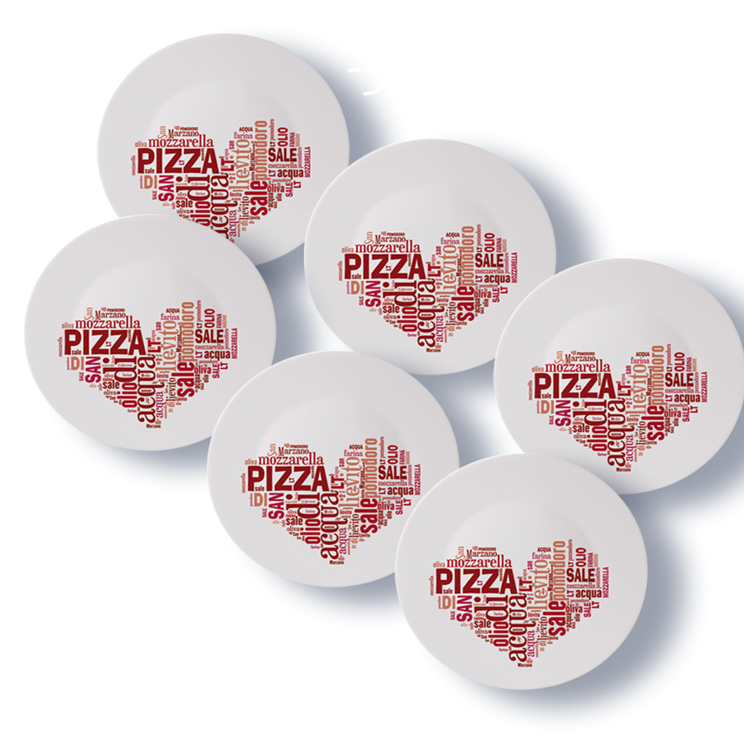 Pizzateller 33cm Rot 6er Set