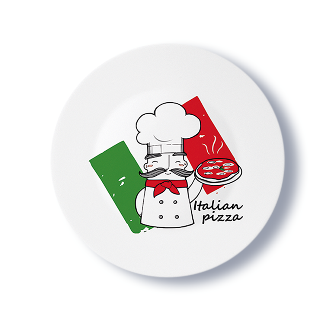 Pizzateller 33cm Rot/grün 6er Set