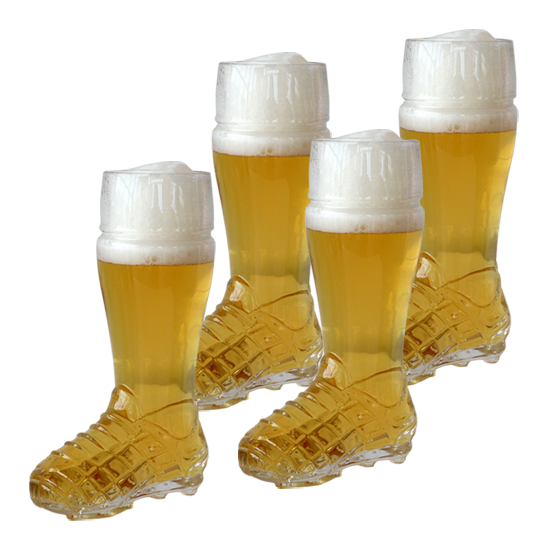 Bierglas Fußballschuh 0,3 Liter 4er Set
