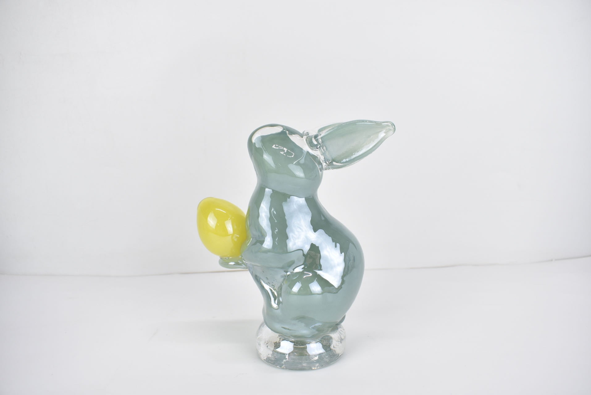 Glas Hase Deko Osterhase Höhe ca. 17cm Handarbeit