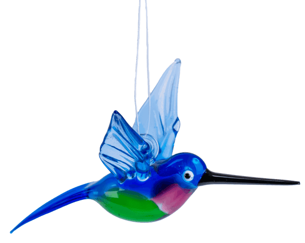 Glass Eye Studio Kolibri-Futterstation – Regenbogenfarben, Mit S-Haken, Aus Glas, Handgefertigt In USA