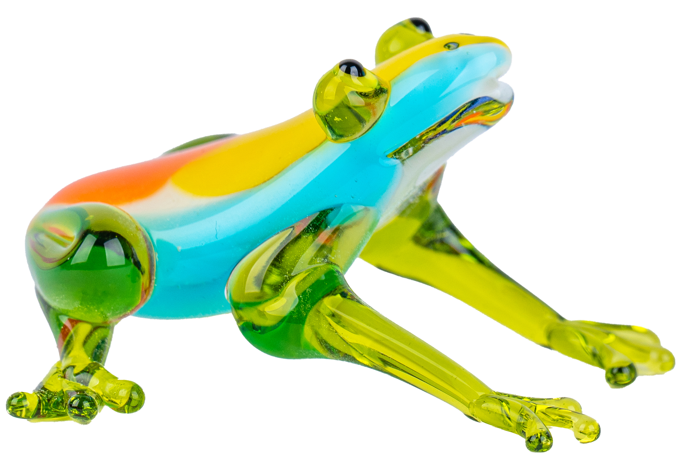 Glasfigur Frosch Bunt/Transparent Breite ca. 6,4cm Handarbeit