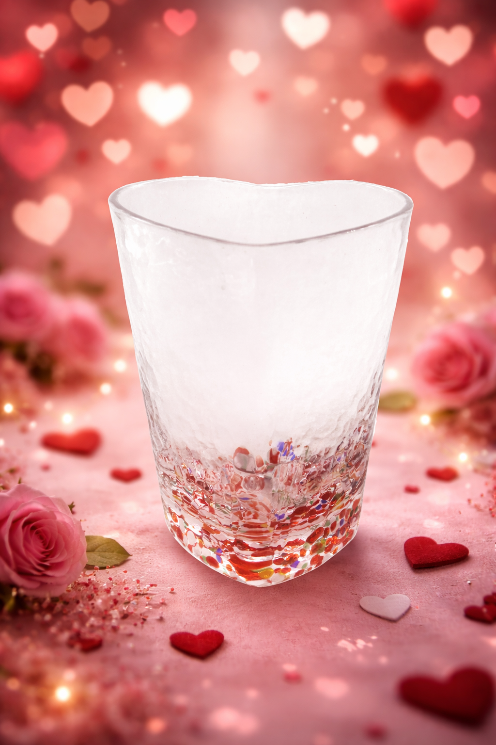 Herzschale Glasschale Bunt Konfeti/Transparent