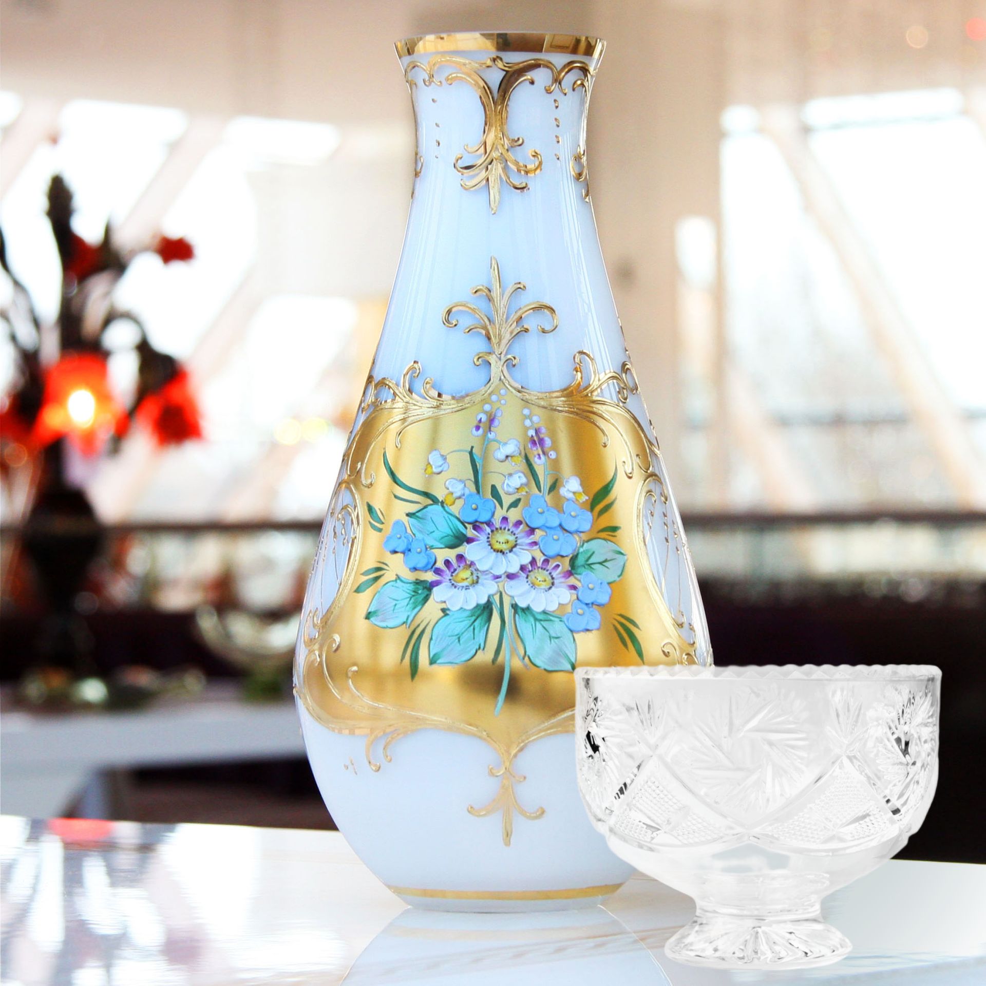 Glasschale Schleuderstern Durchmesser ca. 16cm, mit Fuß