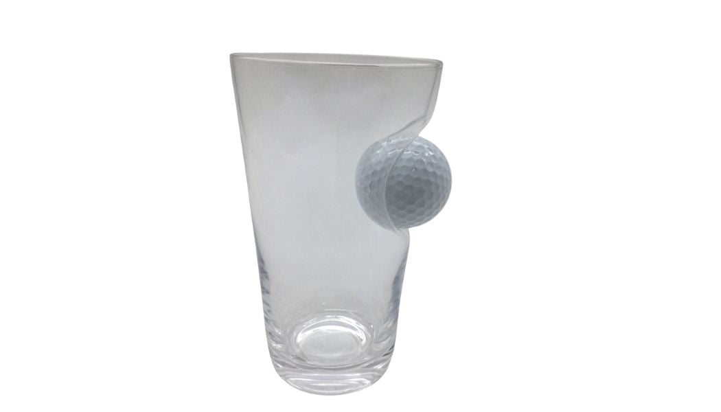 Longdrink Glas mit Golfball oder Fußball