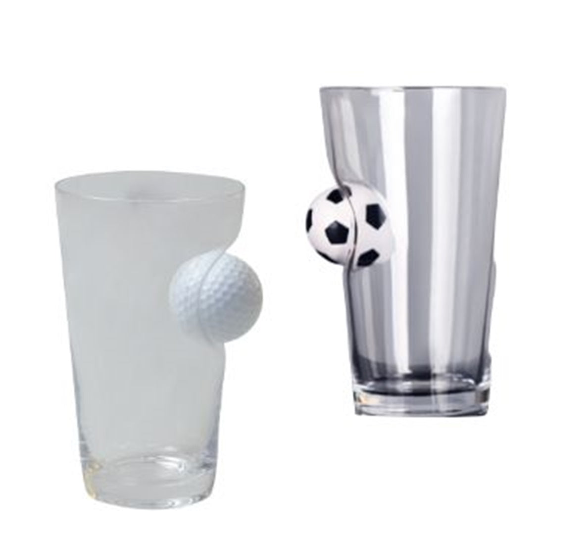 Longdrink Glas mit Golfball oder Fußball