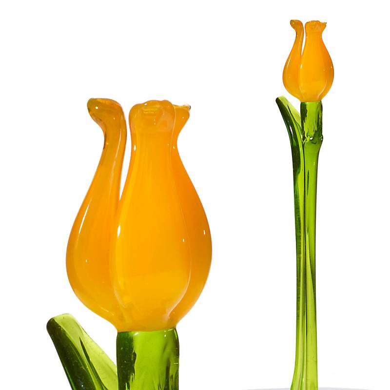 Tulpen Blumen 15-17cm Glas Blüten Figur Kunstblumen Dekoration Geschenk