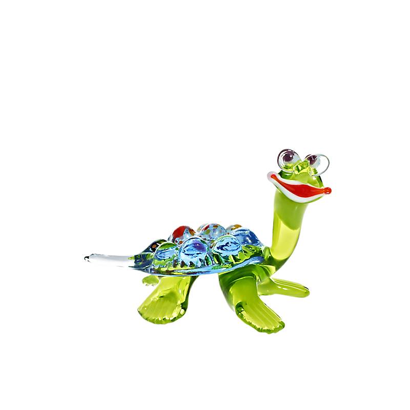 Schildkröte mit Brille Medium 6-15cm Glas Figuren Sammeln Vitrine Miniatur Zoo Meerestier