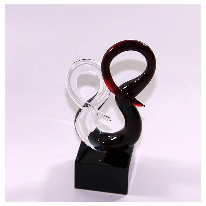 Glasskulptur Endless Love Kunstobjekt Kristallglas Handarbeit HÃ¶he 15cm Unikat