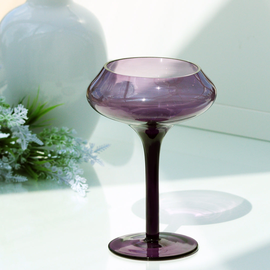 Kerzenhalter Kerzenständer Teelichthalter Sunstar Violett cm 25 Glas