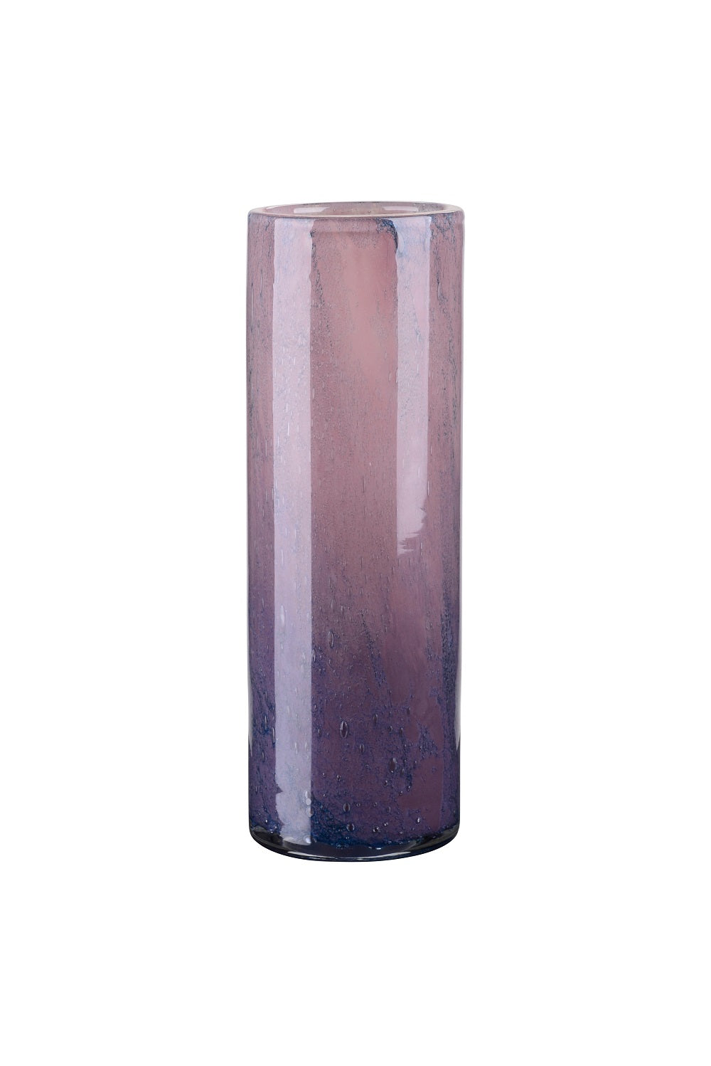Vase Zylinder Glasröhre Linen schmal lila 29,5cm