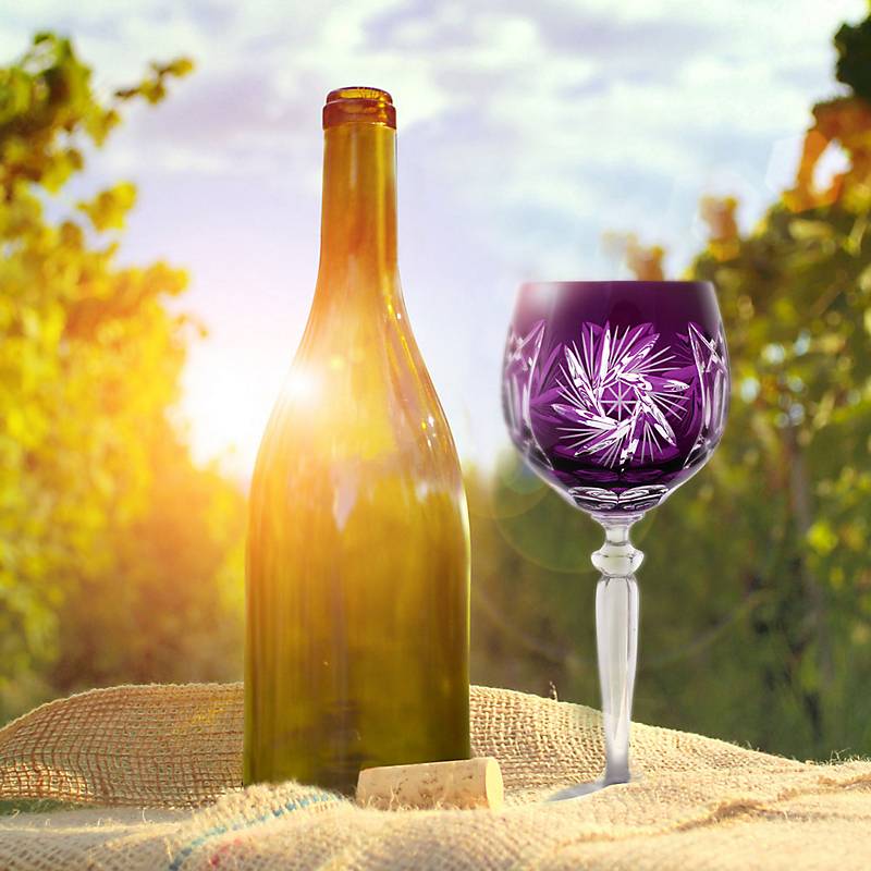 Weinglas violett Schleuderstern 6er Set (300ml)