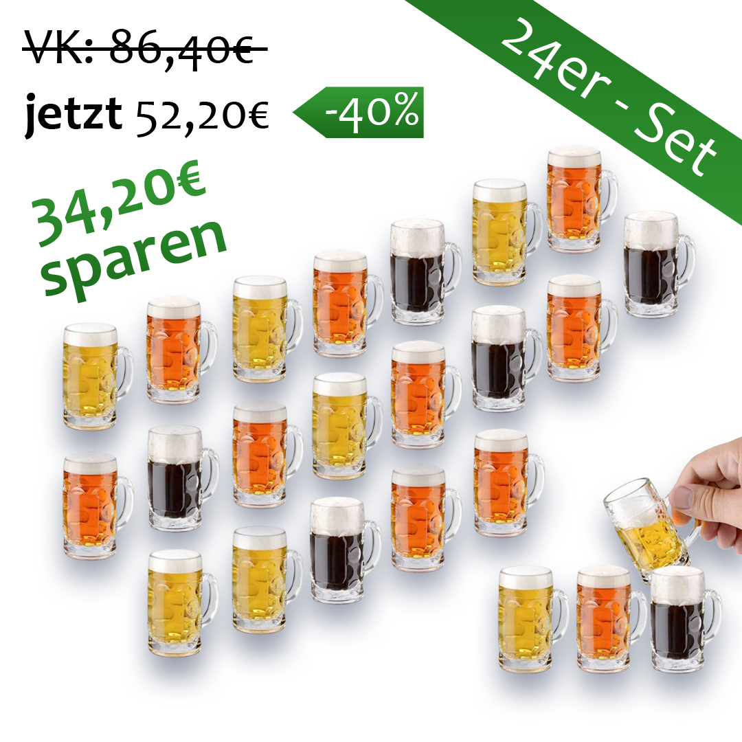 Schnapsglas Mini-Bierkrug Partygag Wodka Junggesellenenabschied Don 24er Set 40ml