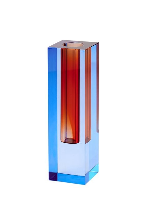 Vase Sari Kristallglas 17cm blau/orange