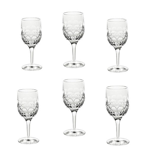 6 Stück Weißweinglas Weinkelch 200 ml Transparent  Bleikristall