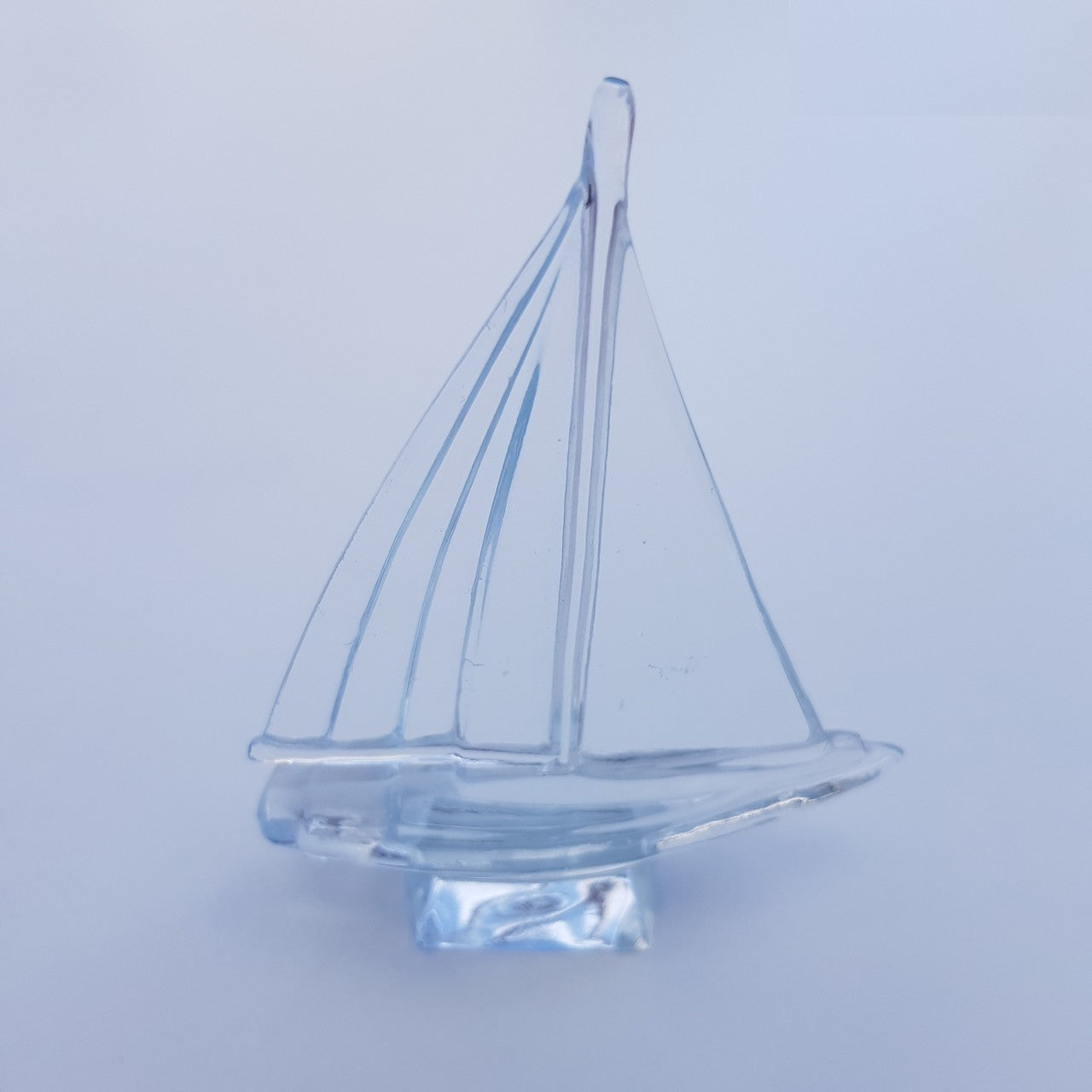 Glasfigur Seegelboot  Geschenk Hobby Kristallglas klar 10,5cm Sammlerstück