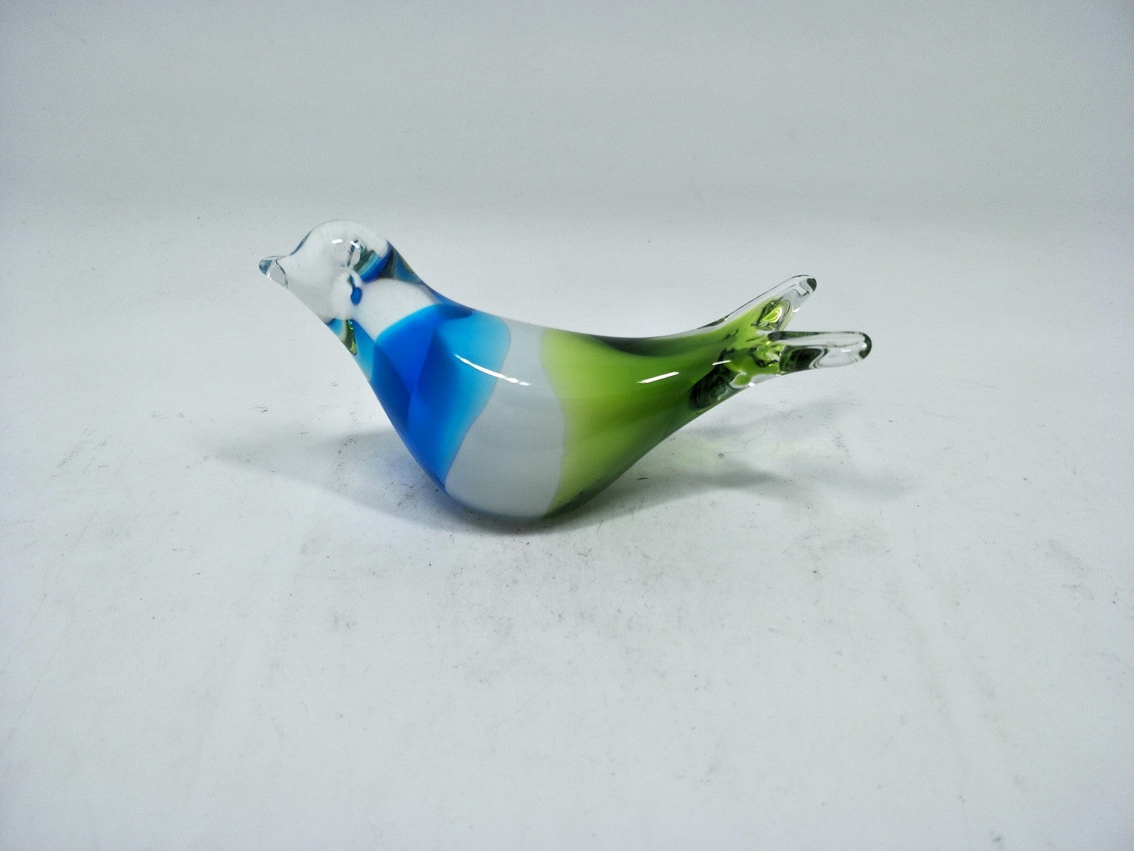 Gartenvogel Mini Spatz Glasfigur Blumenbeet Dekoration Handmade 12,5cm mit Stab