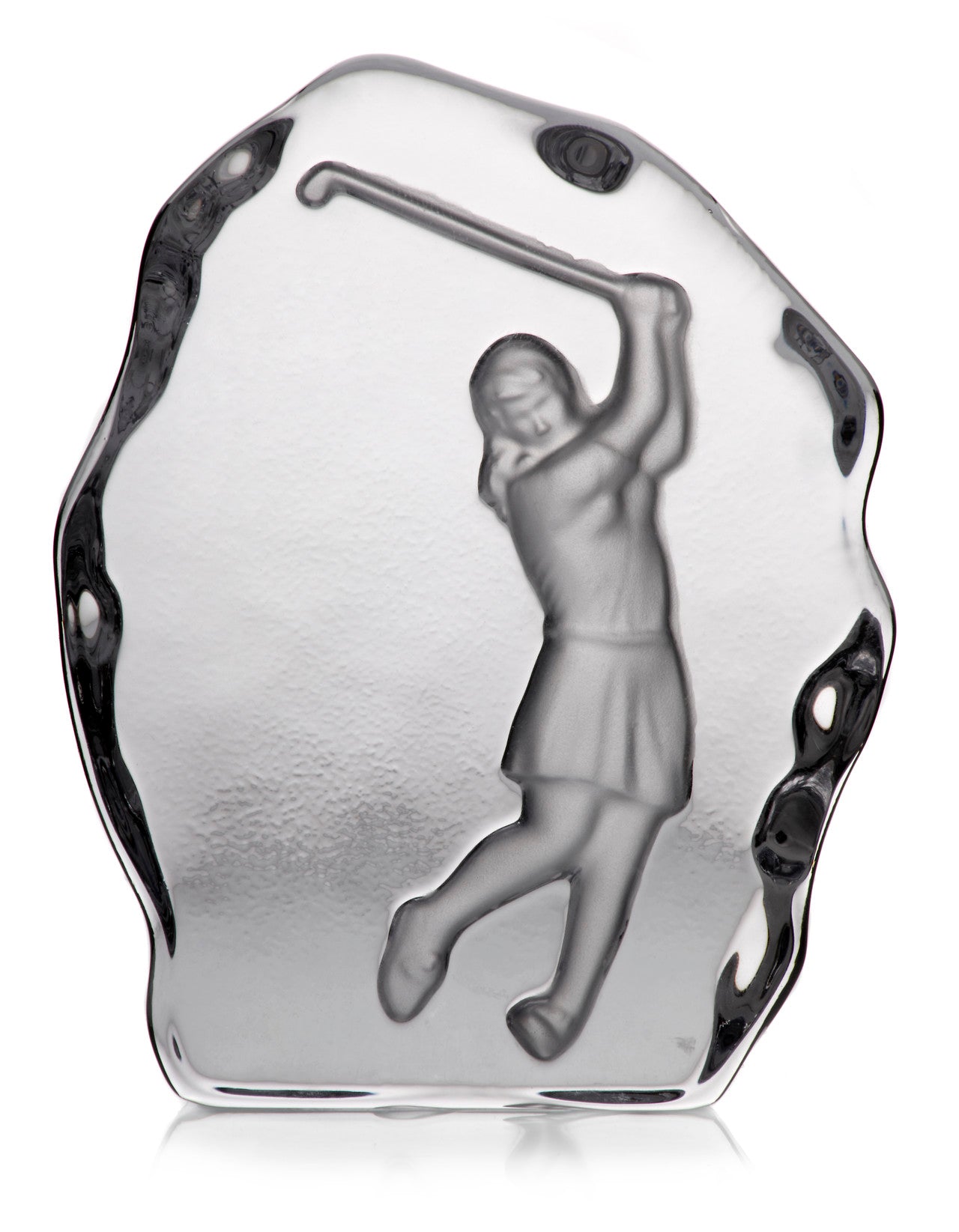 Pokal Trophäe für Gravur Golf Frau Klein Transparent H 12,5 cm Kristallglas