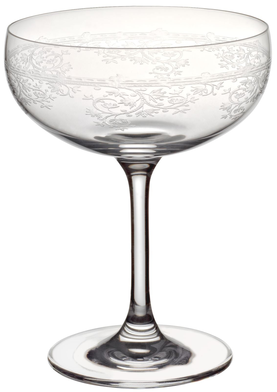 Sektschale 6er-Set Schaumweinschale Champagner Kristallglas 280ml Panto Floral
