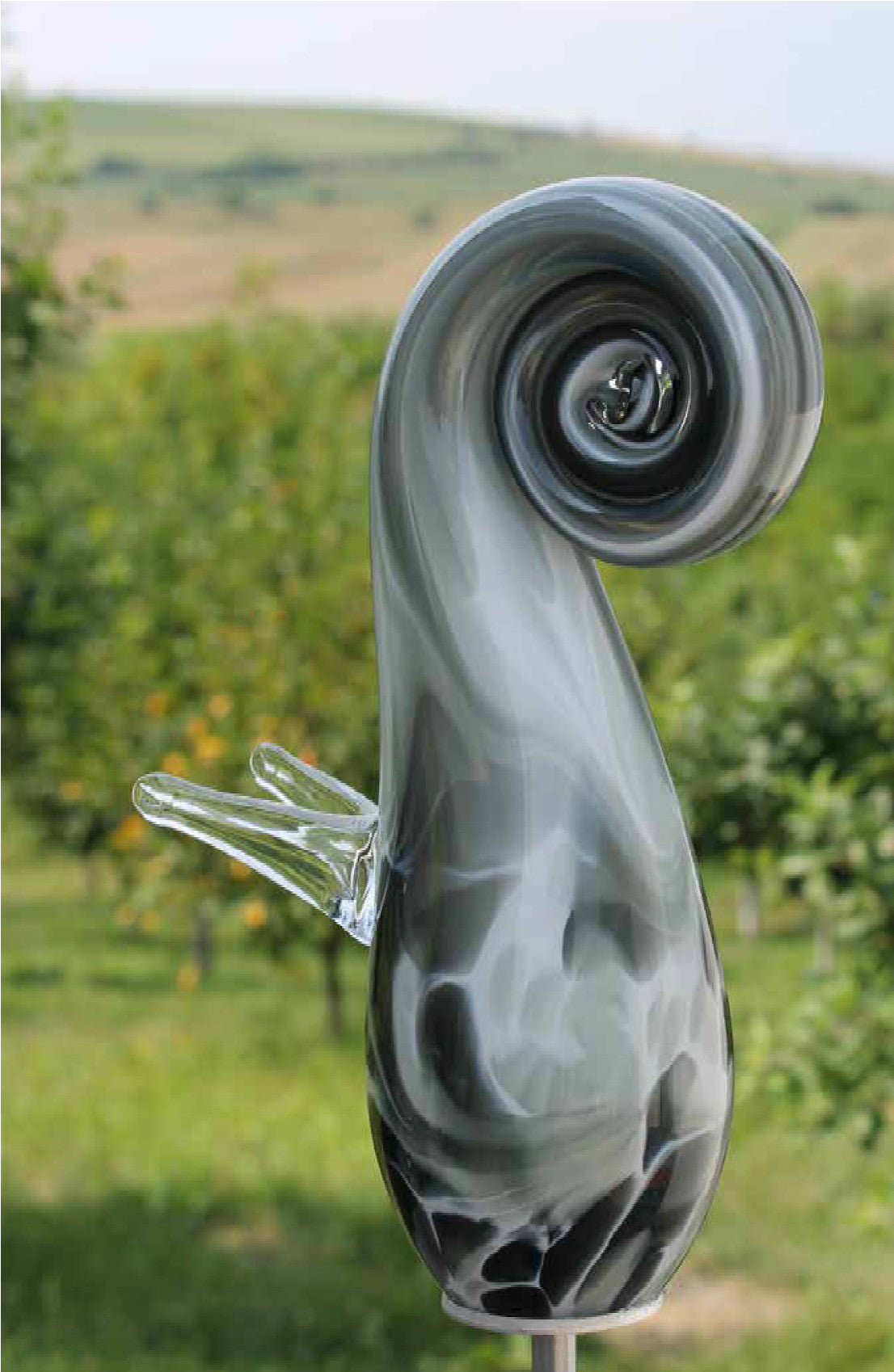 Schnecke Gartendekoration Skulptur Tierfigur Glas Handmade 25cm inkl Stab bunt