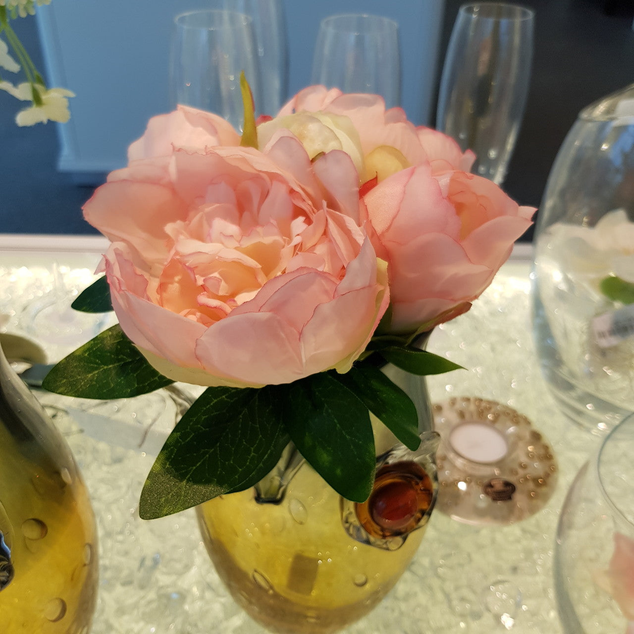 Kunstblume Päonien-Bouquet 20cm