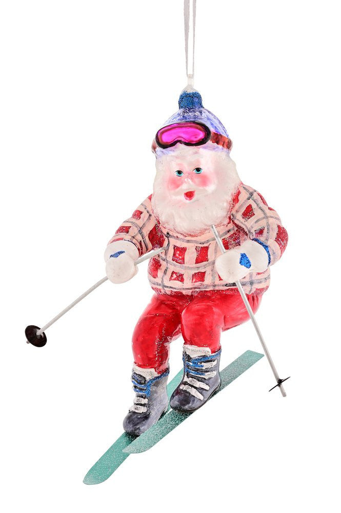 Baumkugel Santa auf Skiern 12,5cm