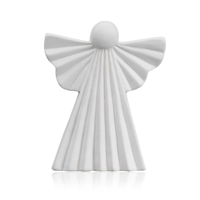 Keramikfigur Engel 12cm klein Weihnachten Dekoration weiß