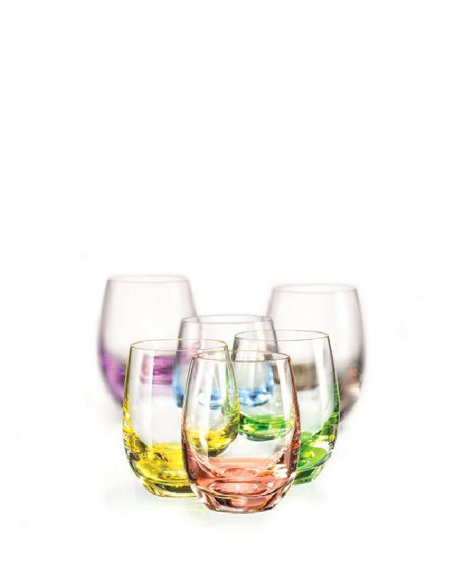 Likörglas 6er-Set Rainbow 60 ml Schnapsglas Stamper Wodka farbig