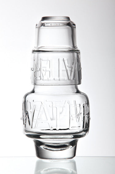 Wasserkaraffe Boston 600ml Krug mit Trinkglas Geschenkset transparent Modern