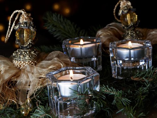 3 Stück Teelicht  Kerzenhalter Kerzenständer 5 cm Bleikristall Glas zweiseitig Nutzbar