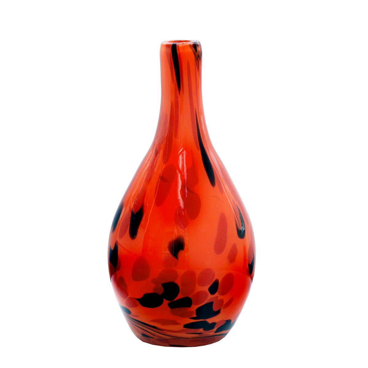 Glasvase Blumenvase Flasche Gefäß Rose 25cm Dekoration farbig mundgeblasen