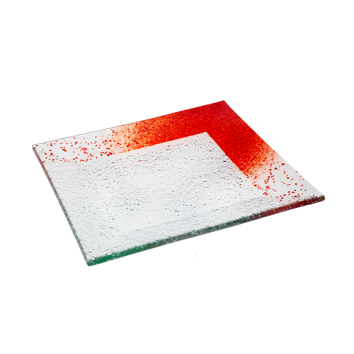 Glasteller Schale Tischdeko quadratisch Design Max Fusing Glas ca. 28x28cm Handmade