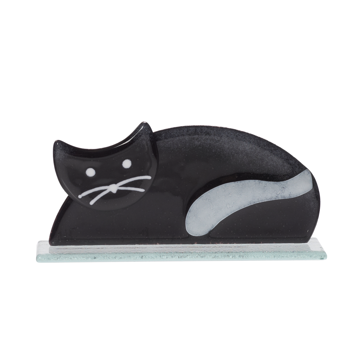 Glasfigur Katze liegend Fusing 16cm