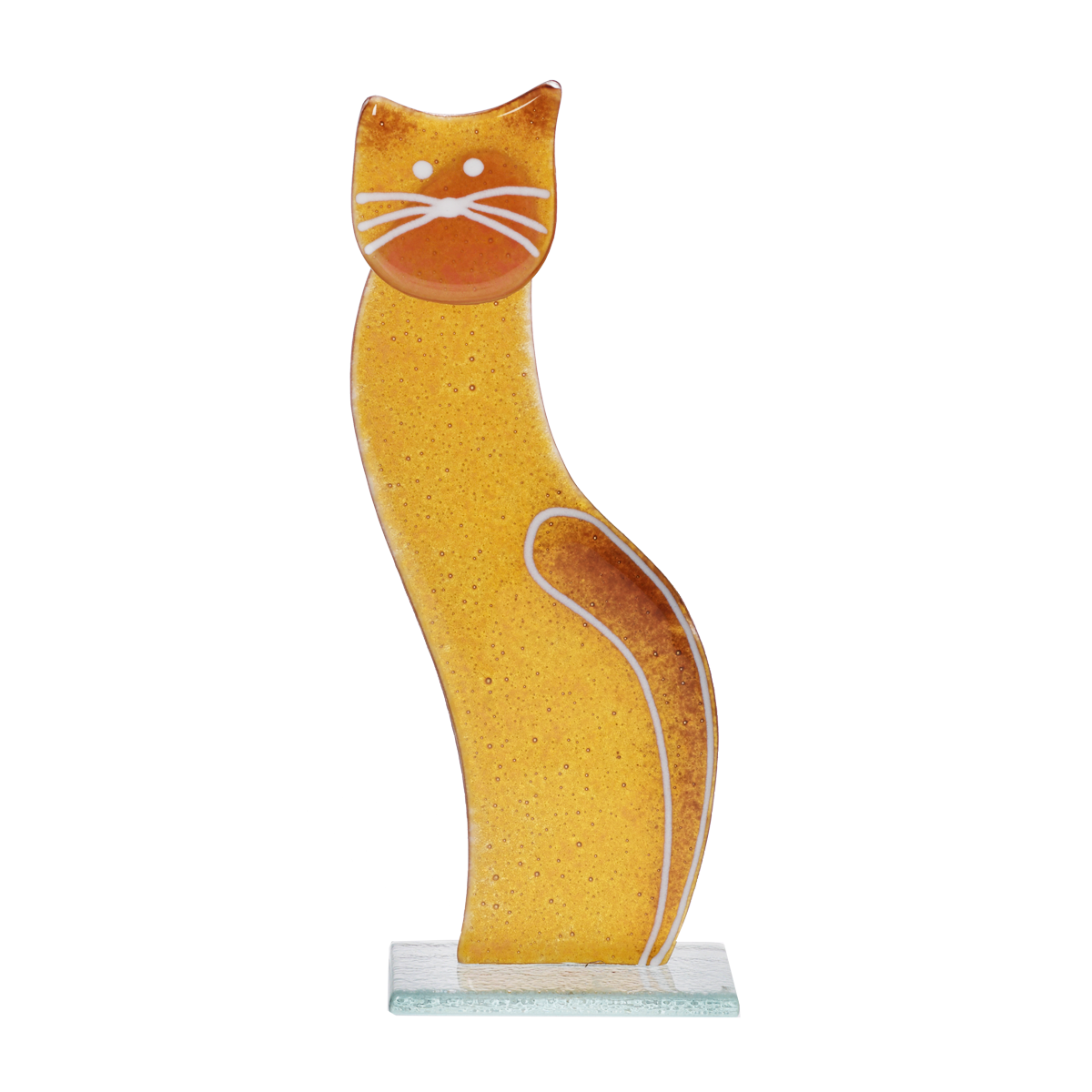 Glasfigur Katze verspielt Fusing 20cm