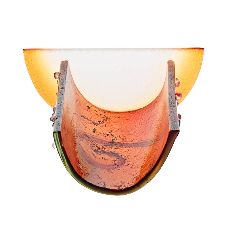 Windlicht Teelicht Kerzenhalter Tischdeko Terrasse Fusing Glas 15cm rot Handmade