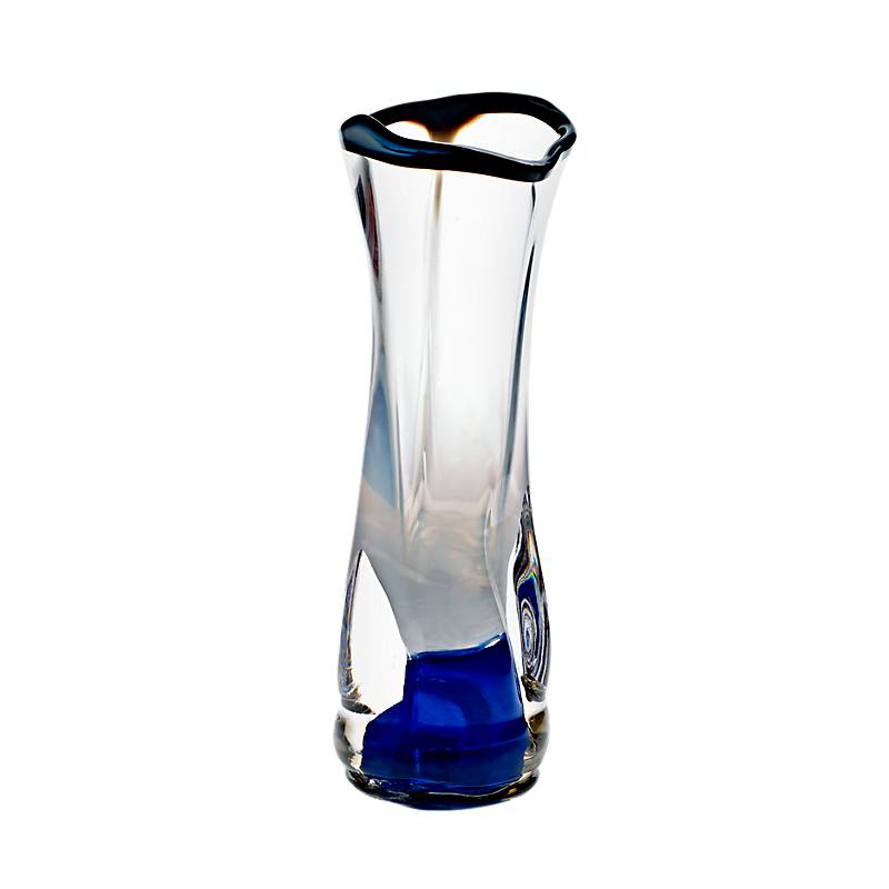Vase mit  blauem Fuss "Stiller" (25cm)