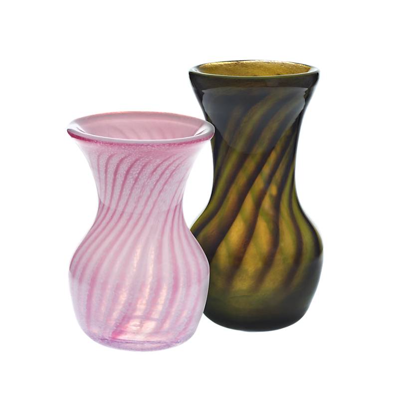 Vase bauchig gestreift