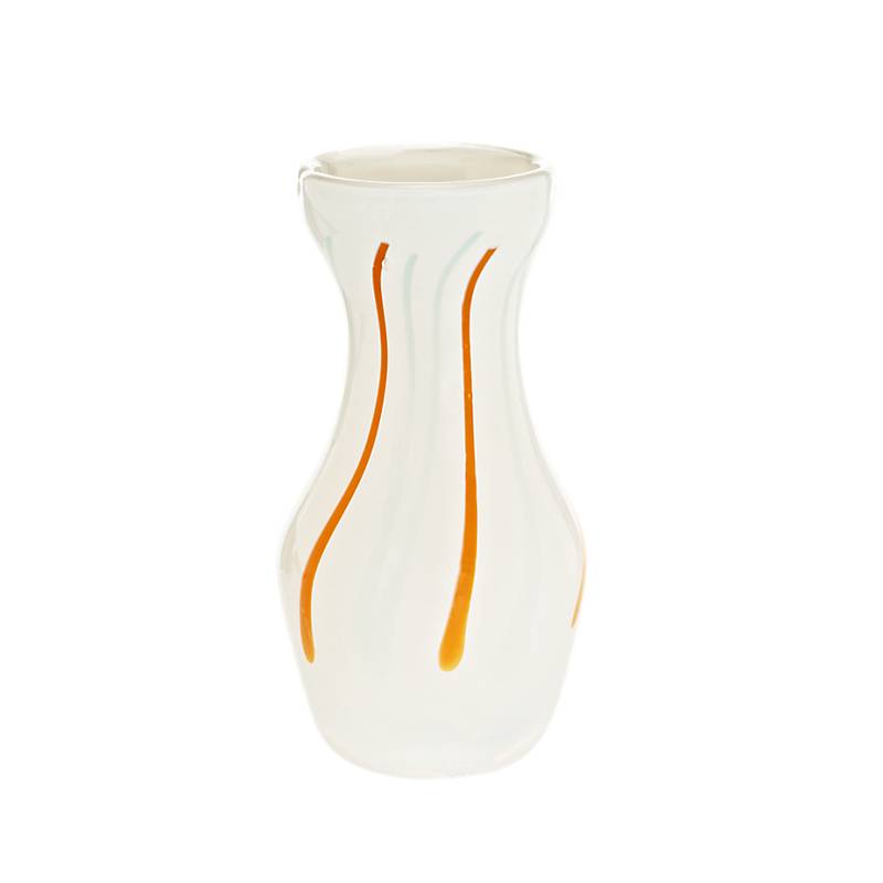 Vase weiß gelbe Streifen "Pavel" (19cm)
