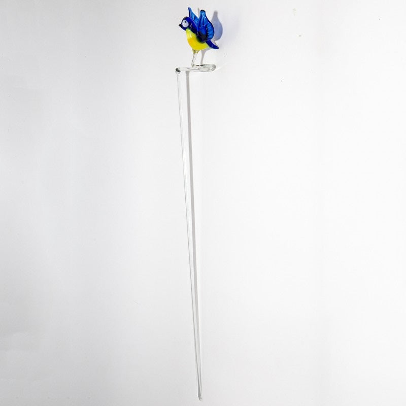 Orchideenstab Vogel Blumen 45cm Glas Blumenstab Figur Zubehör Deko Geschenk