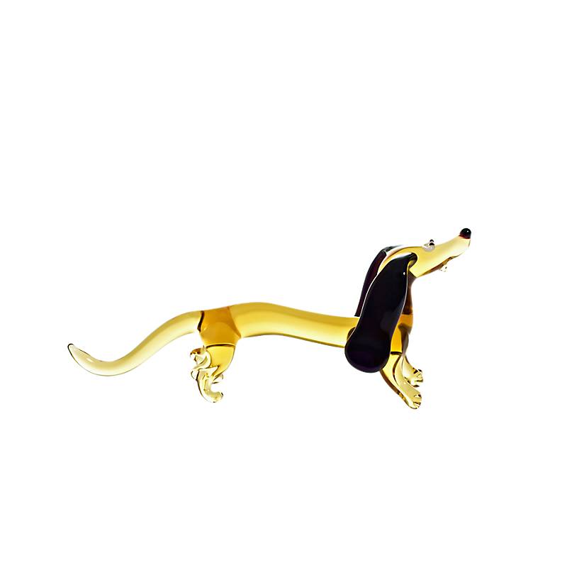 Hund Dackel Medium 6-15cm Glas Figuren Sammeln Vitrine Miniatur Haustier
