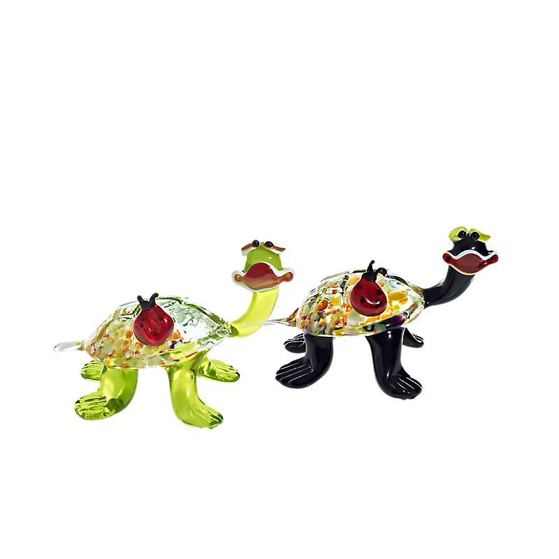 Schildkröte und Käfer Medium 6-15cm Glas Figuren Sammeln Vitrine Miniatur Zoo Meerestier